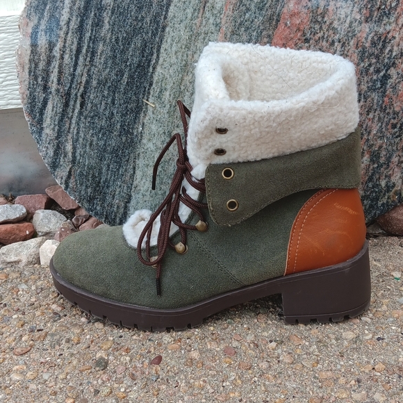 Skechers trail troop mid hiker lace up suede leather boots womens 7.5 - Picture 5 of 11